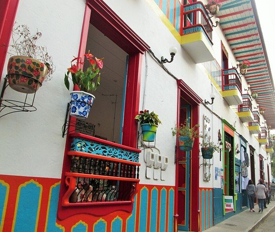Houses in the town of Jardin, Colombia